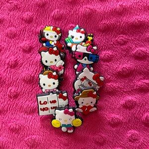 Hello Kitty Shoe Charms Set - Pink and White